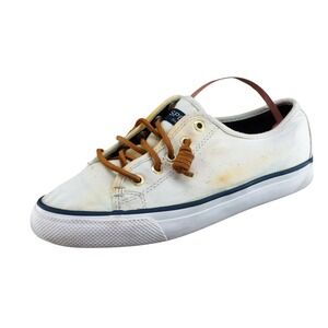 Sperry Top-Sider Women's‎ Size 6 M Beige Canvas Boat Shoes STS90549 Casual Style